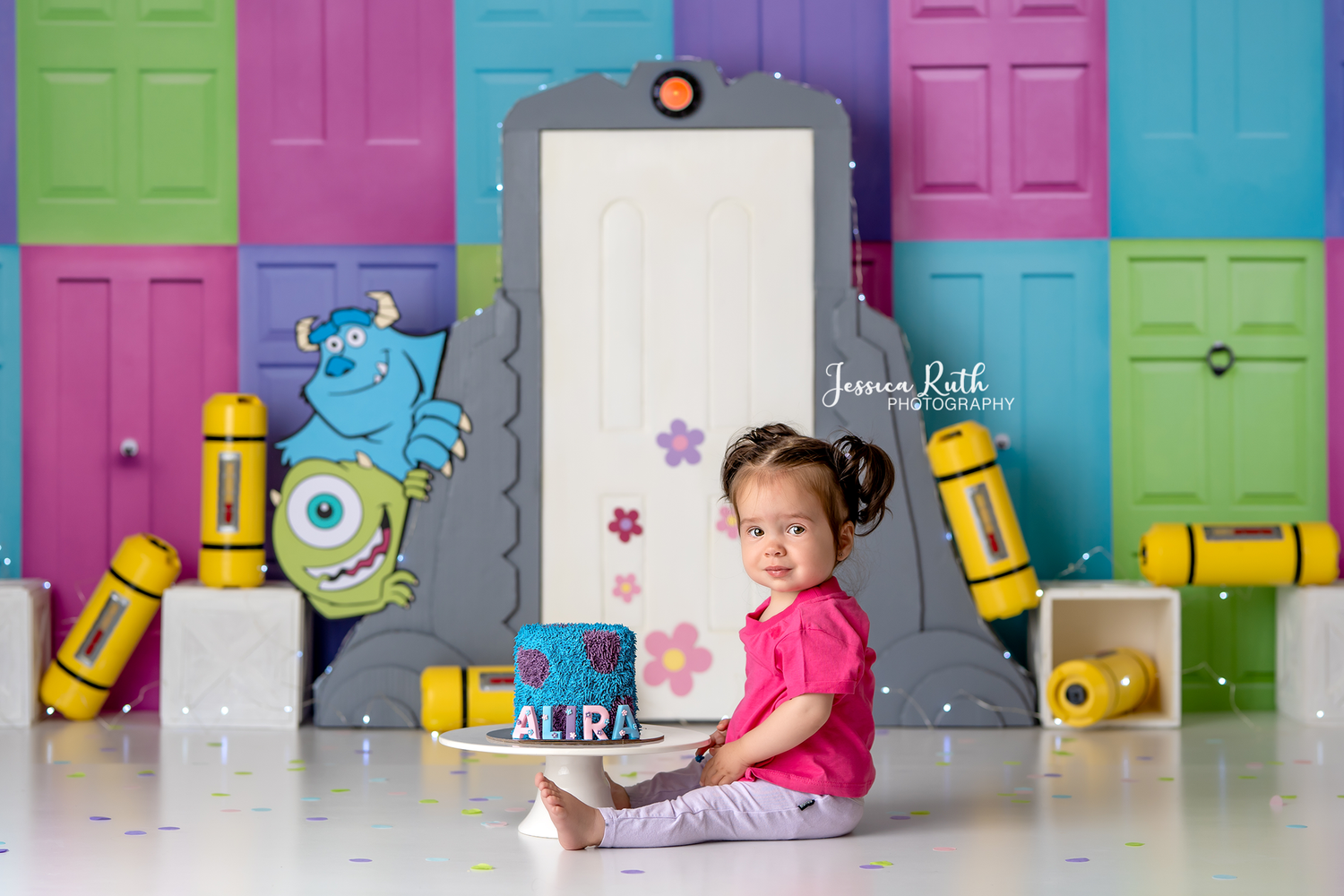 Boo's Door - Lilly Bear Studio Props, disney, disney world, disneyland, FABRICS, first birthday, girl, Inc, Mike Wazowski, Monsters, Monstropolis, monter inc, monters, skully, Sullivan, sully and mike