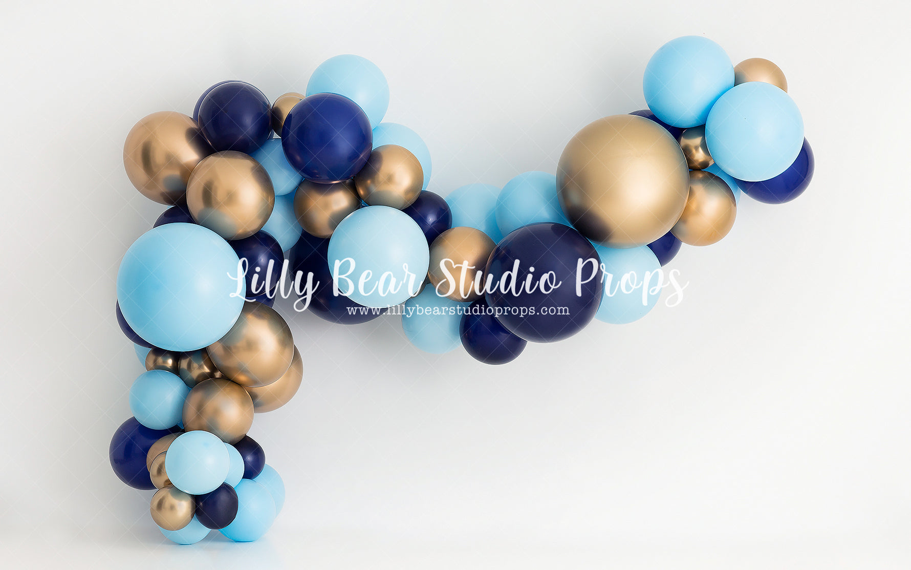 Boy Blue Balloons by Anything Goes Photography sold by Lilly Bear Studio Props, balloon - balloon garland - cake smash