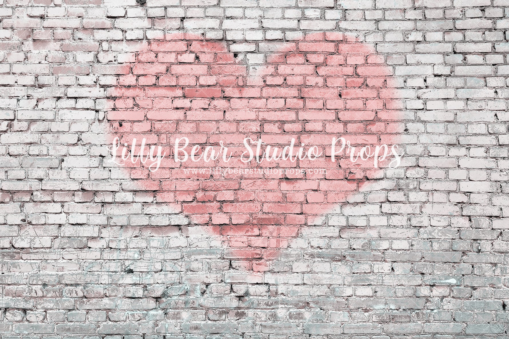 Brick Heart by Lilly Bear Studio Props sold by Lilly Bear Studio Props, Brick Wall - cupid - Fabric - FABRICS - heart