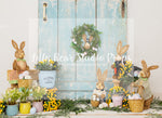 Bunnies at the Door - Lilly Bear Studio Props, boho spring, bunny, bunny garden, bunny one, bunny trail, easter, easter backdrop, easter basket, easter bunny, FABRICS, flower barn doors, flower garden, flower stand, some bunny is one, spring, spring camper, spring garden