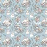 Bunny Blush by Lilly Bear Studio Props sold by Lilly Bear Studio Props, blue floral - blue flower - blue flowers - brig