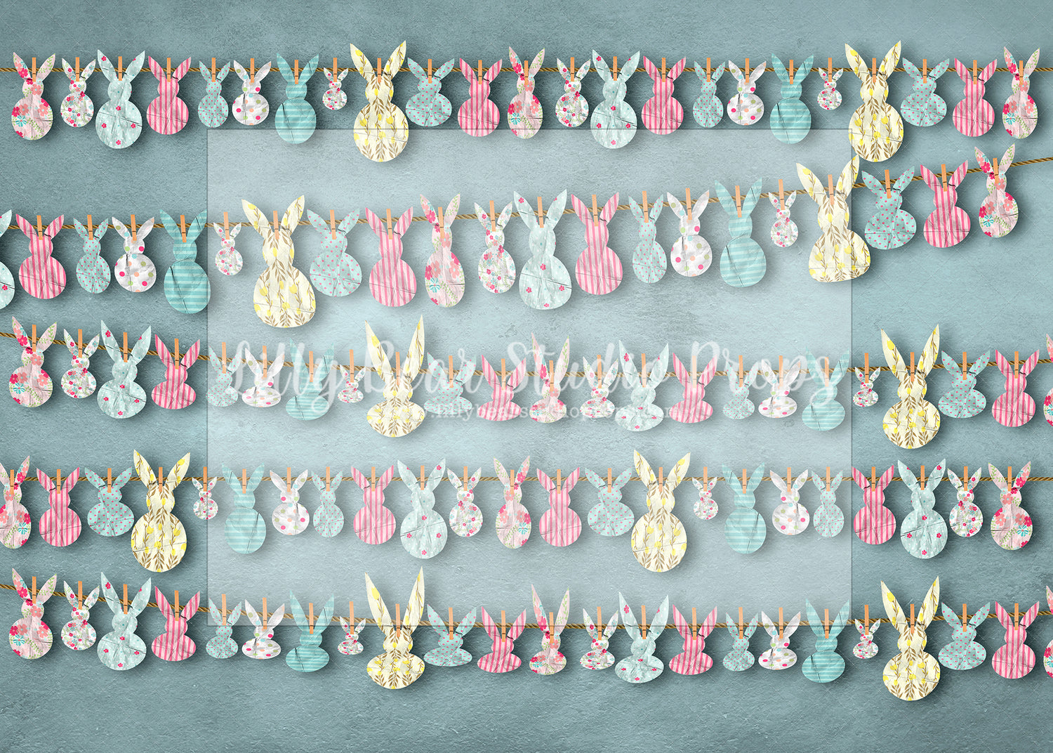Bunny Cut Out Banners-Blue - Lilly Bear Studio Props, bunnies, bunny, easter, easter backdrop, easter bunny, easter doors, easter egg, easter flowers, easter mini, FABRICS, floral, floral boho, floral doors, flower garden, happy easter, pink rose, pink roses, rose, roses, rustic doors, some bunnies one, some bunny is one, some bunny's one, spring bunny