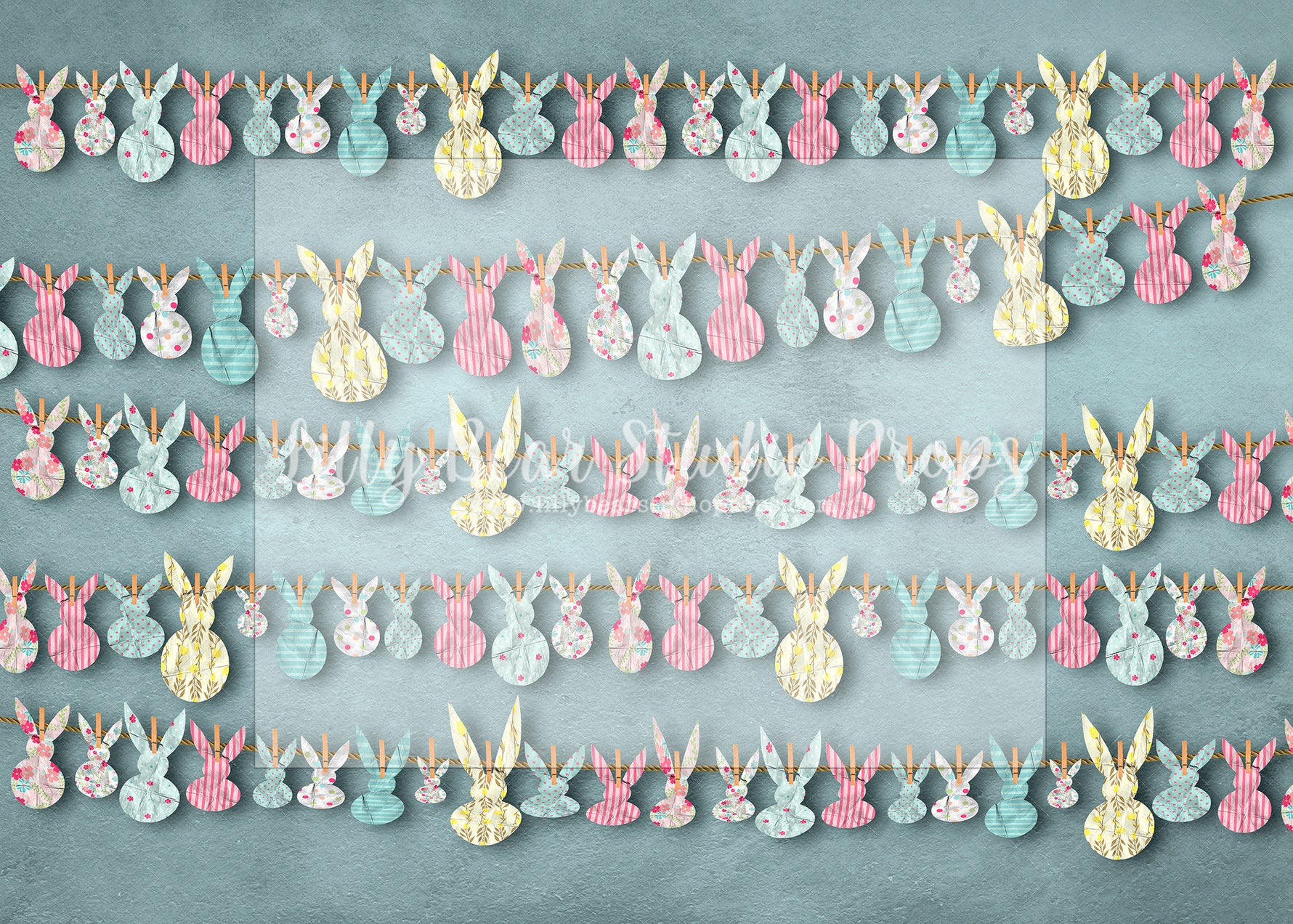 Bunny Cut Out Banners-Blue - Lilly Bear Studio Props, bunnies, bunny, easter, easter backdrop, easter bunny, easter doors, easter egg, easter flowers, easter mini, FABRICS, floral, floral boho, floral doors, flower garden, happy easter, pink rose, pink roses, rose, roses, rustic doors, some bunnies one, some bunny is one, some bunny's one, spring bunny