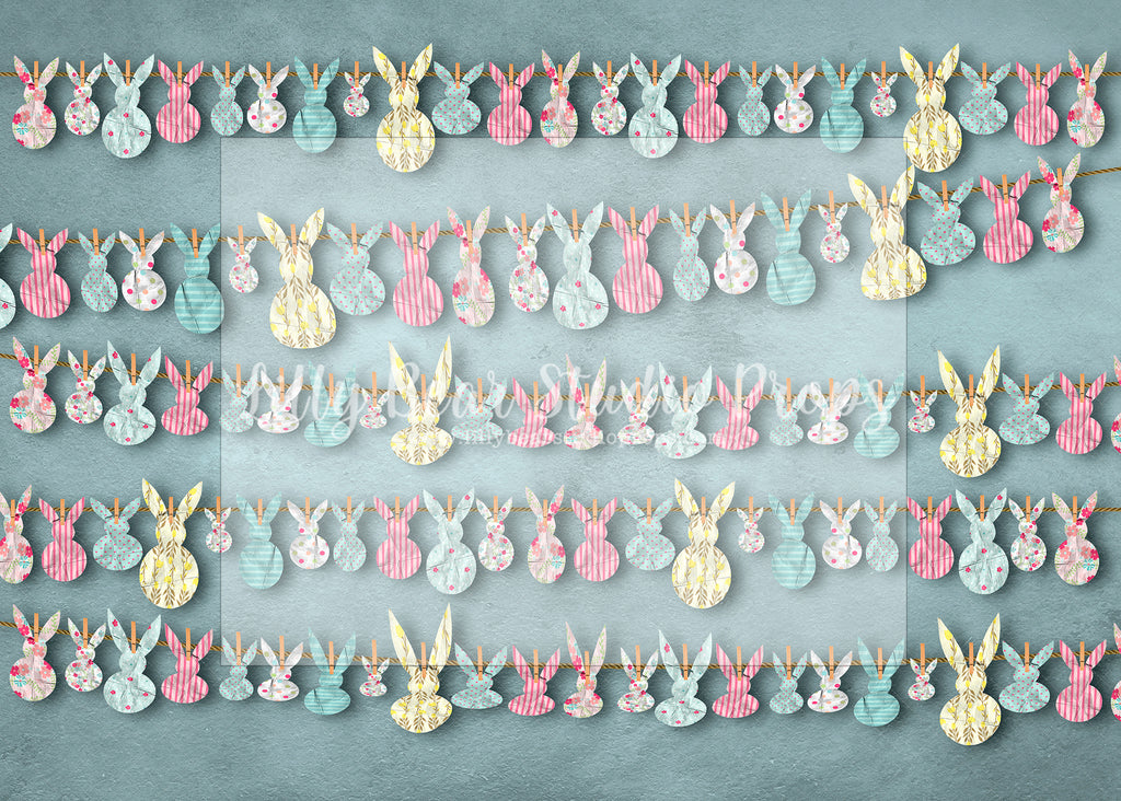 Bunny Cut Out Banners-Blue - Lilly Bear Studio Props, bunnies, bunny, easter, easter backdrop, easter bunny, easter doors, easter egg, easter flowers, easter mini, FABRICS, floral, floral boho, floral doors, flower garden, happy easter, pink rose, pink roses, rose, roses, rustic doors, some bunnies one, some bunny is one, some bunny's one, spring bunny