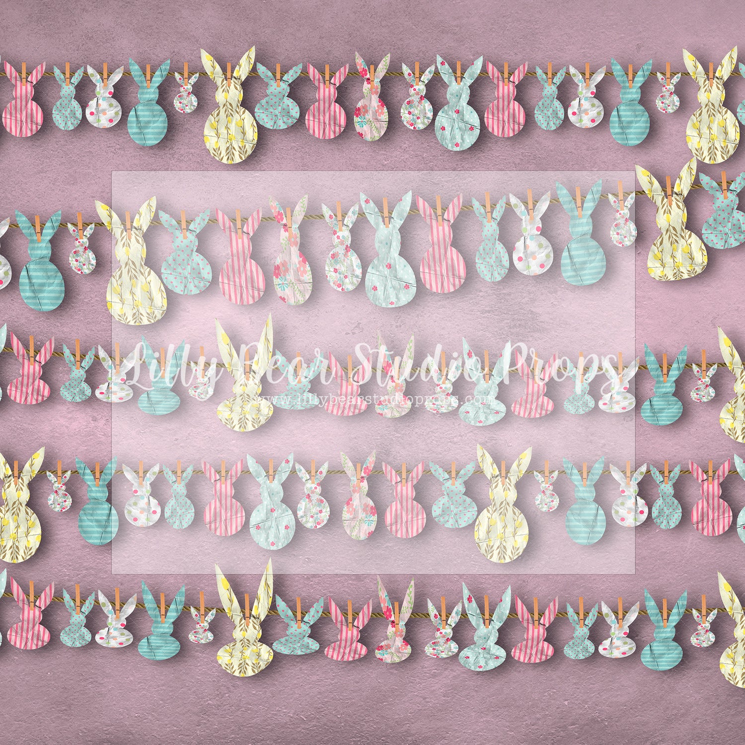 Bunny Cut Out Banners-Pink - Lilly Bear Studio Props, bunnies, bunny, easter, easter backdrop, easter bunny, easter doors, easter egg, easter flowers, easter mini, FABRICS, floral, floral boho, floral doors, flower garden, happy easter, pink rose, pink roses, rose, roses, rustic doors, some bunnies one, some bunny is one, some bunny's one, spring bunny