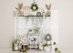 Bunny Mantel - Lilly Bear Studio Props, boho spring, bunny, bunny garden, bunny one, bunny trail, carrot, carrots, easter, easter backdrop, easter basket, easter bunny, easter eggs, easter mini, FABRICS, fireplace, flower barn doors, flower garden, flower stand, mantel, some bunny is one, spring, spring camper, spring garden