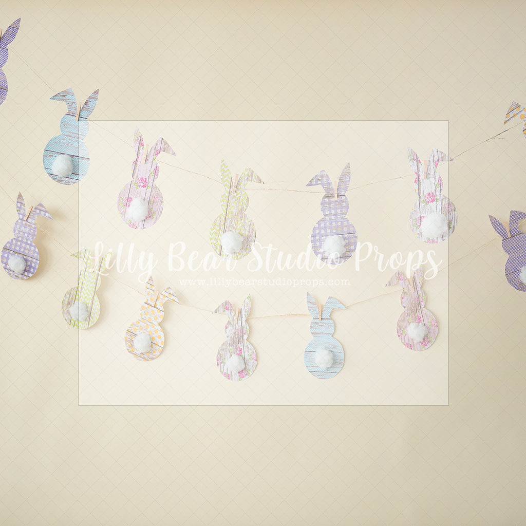 Bunny Tail Banner - Lilly Bear Studio Props, bunnies, bunny, easter, easter backdrop, easter bunny, easter doors, easter egg, easter flowers, easter mini, FABRICS, happy easter, some bunnies one, some bunny is one, some bunny's one, spring bunny