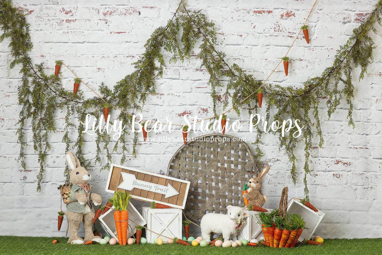 Bunny Trail by Anything Goes Photography sold by Lilly Bear Studio Props, boy - bunny - carrot - easter - Fabric - FABR