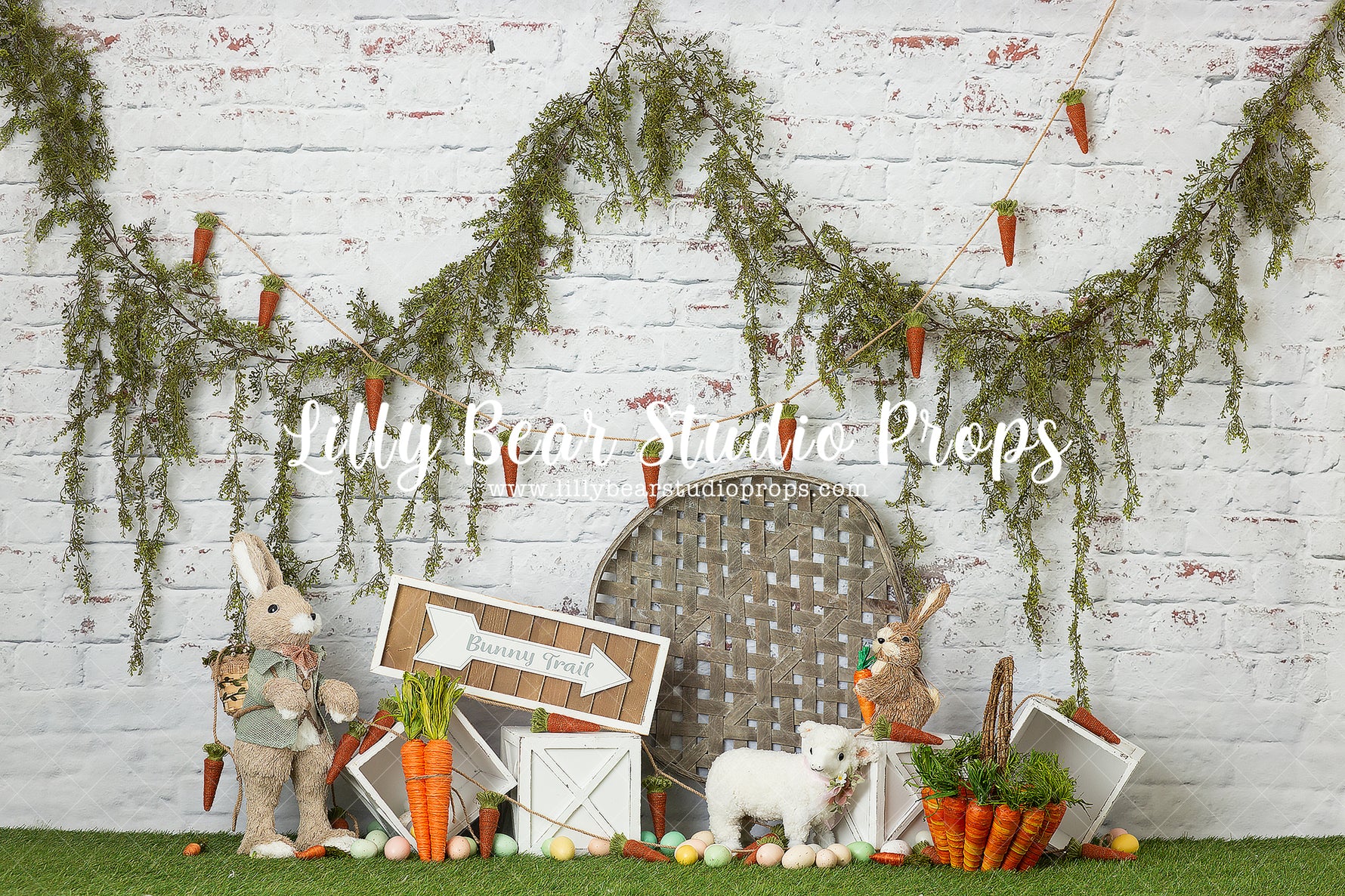 Bunny Trail by Anything Goes Photography sold by Lilly Bear Studio Props, boy - bunny - carrot - easter - Fabric - FABR