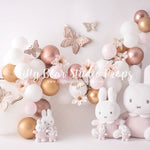 Butterflies, Bunnies & Blossoms - Lilly Bear Studio Props, bunnies, bunny, butterflies, butterfly, butterfly arch, butterfly balloons, butterfly colours, butterfly flowers, butterflyland, cake smash, easter bunny, Fabric, floral pink, gold, gold and pink, gold balloons, pink and gold, pink and gold balloons, pink balloons, pink blast, pink bunny, pink burst, pink floral, rose garden, rose gold, rose gold balloons, rose gold flower, Wrinkle Free Fabric