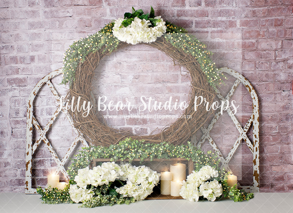 CATHEDRAL BLOSSOMS 2 - Lilly Bear Studio Props, barn door, boho spring, easter flowers, FABRICS, farm, floral wreath, spring, spring barn doors