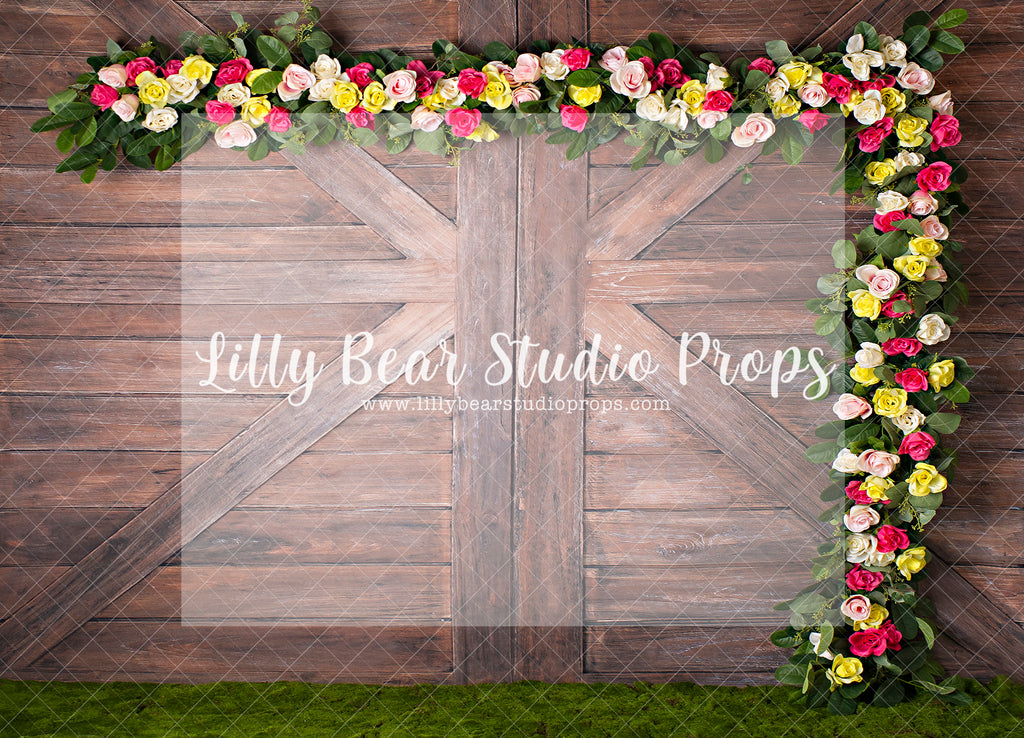 CLIMBING ROSES 1 - Lilly Bear Studio Props, barn door, boho spring, FABRICS, farm, floral arch, floral garland, spring, spring barn, spring barn doors