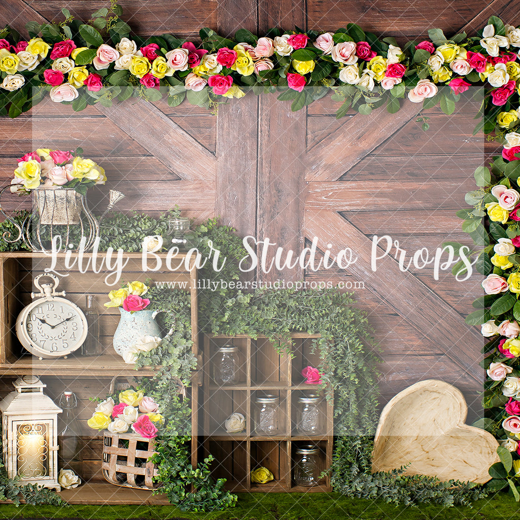 CLIMBING ROSES 2 - Lilly Bear Studio Props, barn door, barn doors, boho spring, FABRICS, farm, floral arch, floral garland, spring, spring barn, spring barn doors