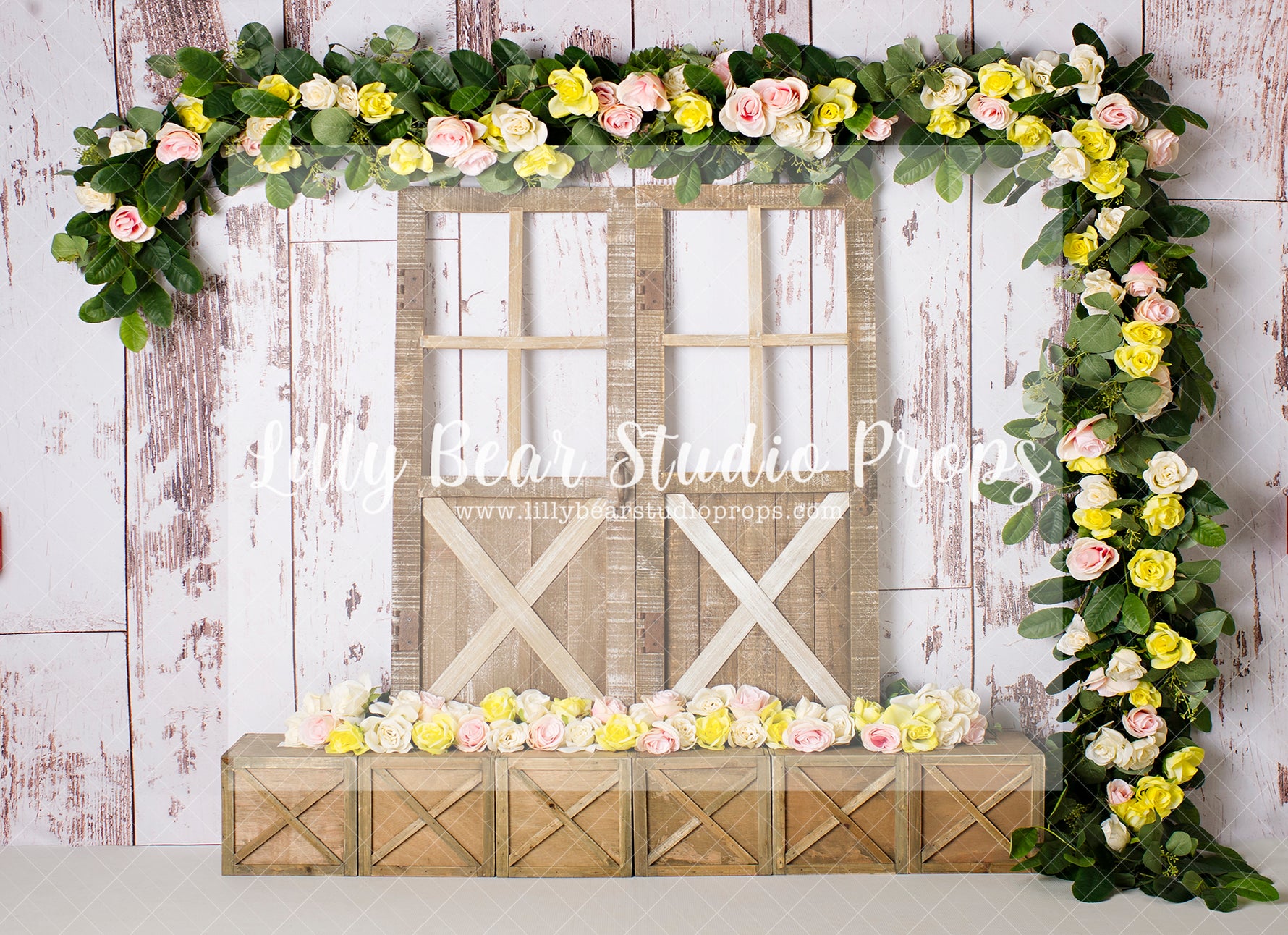 CLIMBING ROSES 4 - Lilly Bear Studio Props, barn door, barn doors, boho spring, FABRICS, farm, floral arch, floral garland, spring, spring barn, spring barn doors