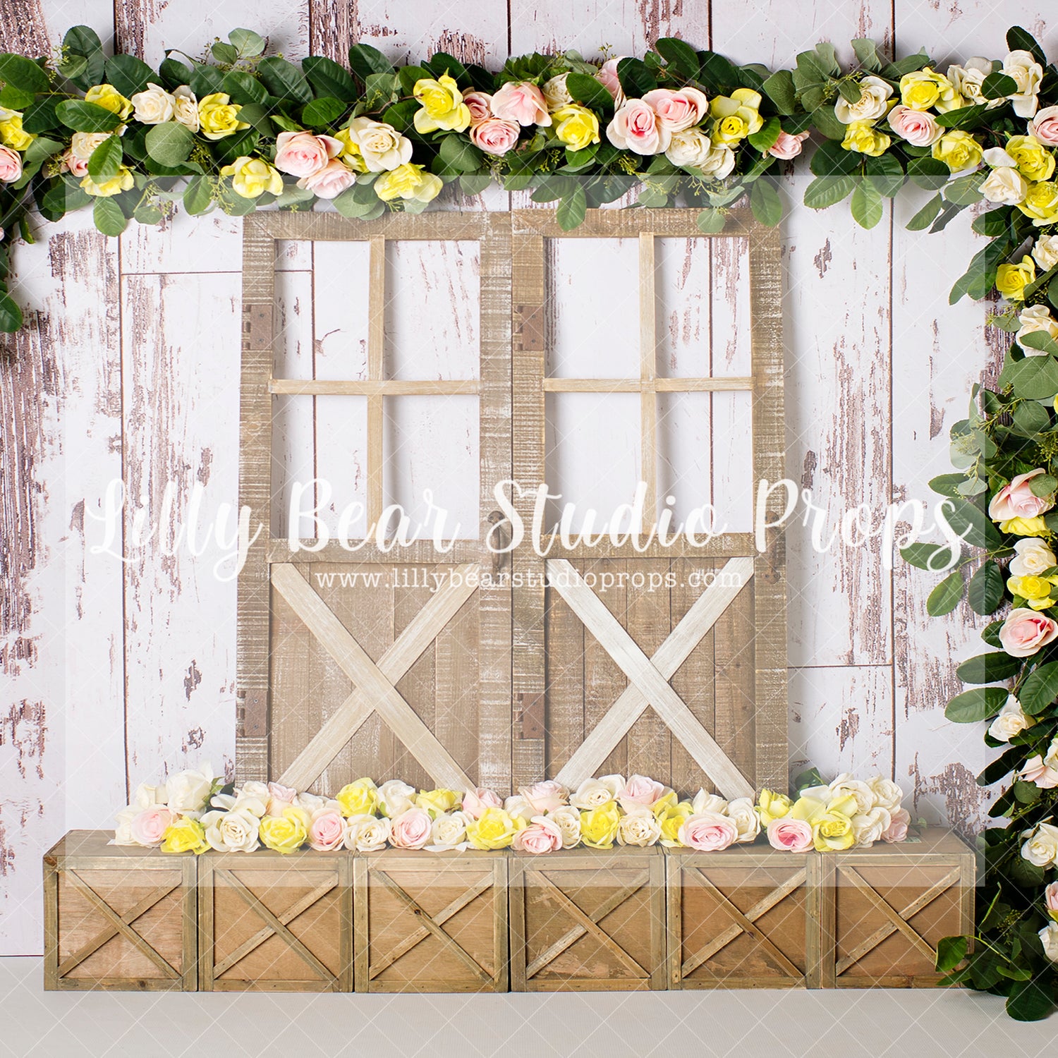 CLIMBING ROSES 4 - Lilly Bear Studio Props, barn door, barn doors, boho spring, FABRICS, farm, floral arch, floral garland, spring, spring barn, spring barn doors