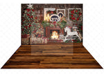 Candle Light Christmas - Lilly Bear Studio Props, black fireplace, bohemian christmas, bohemian fireplace, bohemian mantel, boho, boho christmas, boho holiday, boho mantel, christmas, christmas mantel, christmas village, evergreen trees, evergreens, Fabric, fireplace, holiday, holiday christmas, mantel, Pampas, pine trees, white christmas, white holiday, Wrinkle Free Fabric