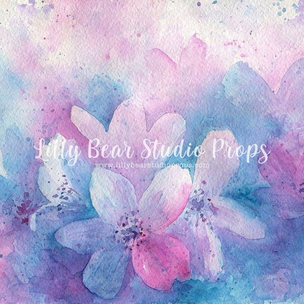 Candy Floss by Lilly Bear Studio Props sold by Lilly Bear Studio Props, blue - blue floral - candyfloss - fabric - FABR