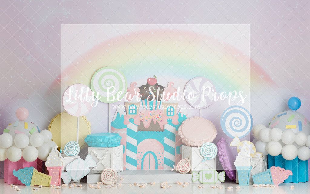 Candyland Rainbow - Lilly Bear Studio Props, balloon, balloon arch, balloon garland, balloons, candy, candy cane, candy mountain, candy river, candy sweets, candy treats, candyfloss, candyland, cupcake, ice, ice cream, ice cream cart, Ice cream parlor, ice cream parlour, ice cream truck, lollipop, macaroons, marshmellows