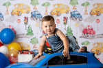 Car Town by Lilly Bear Studio Props sold by Lilly Bear Studio Props, blue car - car - car town - Fabric - kids cars - r
