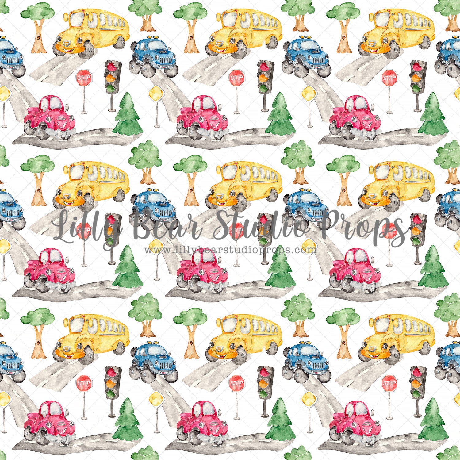 Car Town by Lilly Bear Studio Props sold by Lilly Bear Studio Props, blue car - car - car town - Fabric - kids cars - r