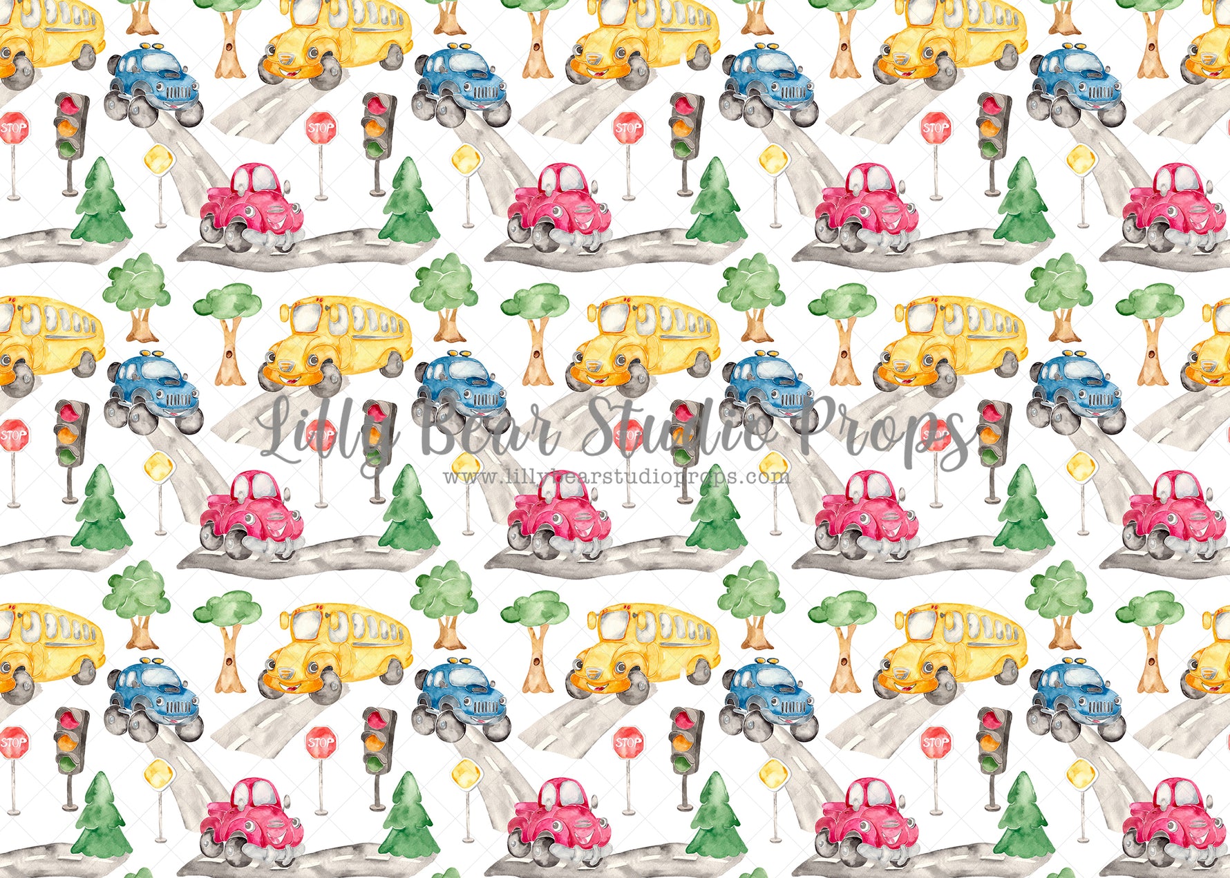Car Town by Lilly Bear Studio Props sold by Lilly Bear Studio Props, blue car - car - car town - Fabric - kids cars - r