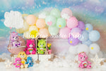 Caring Cutie Bears - Lilly Bear Studio Props, balloon rainbow, bear stuffies, bears, care bears, colourful rainbow, colours of the rainbow, painted rainbow, pastel rainbow, pink rainbow, purple rainbow, rainbow, rainbow baby, rainbow balloon, rainbow balloons