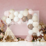 Carly's Garden - Lilly Bear Studio Props, boho balloon garland, boho teepee, neutral garland, spring, teepee, Wrinkle Free Fabric