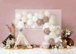 Carly's Garden - Lilly Bear Studio Props, boho balloon garland, boho teepee, neutral garland, spring, teepee, Wrinkle Free Fabric