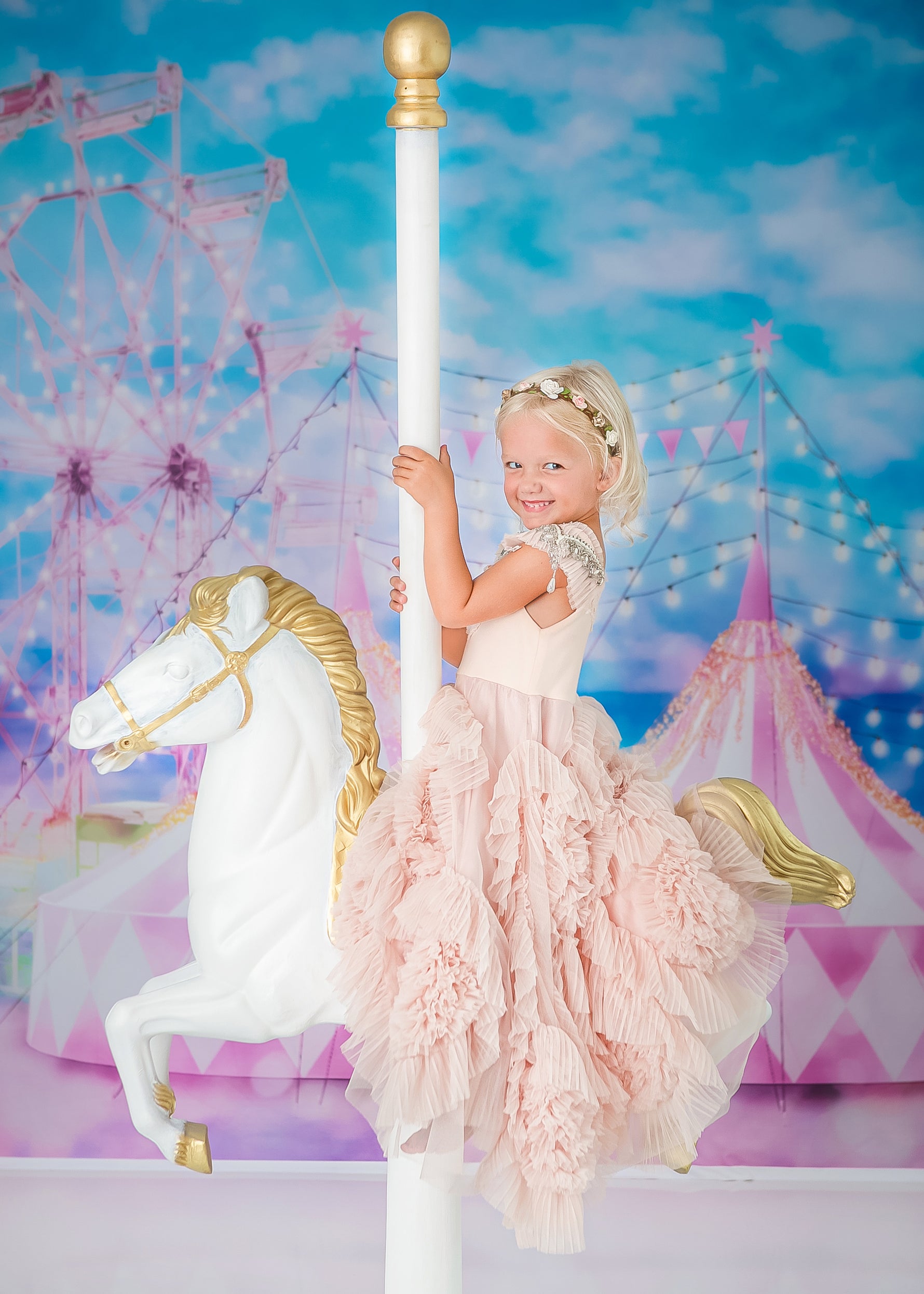 Carnival Glam - Lilly Bear Studio Props, circus, circus elephant, circus fair, circus fun, circus horse, circus ride, circus tent, Fabric, FABRICS, fair, fair ground, fairground, ferris wheel, girl circus, lets go to the circus, lights, magic circus, pink circus, rides, Wrinkle Free Fabric