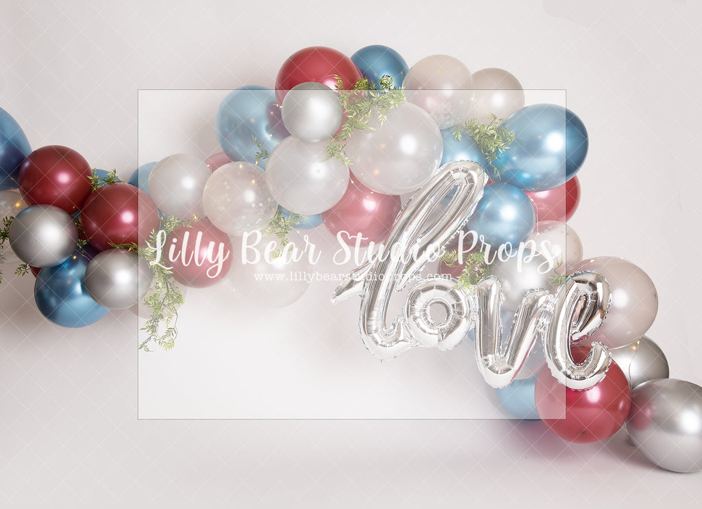 CELEBRATING LOVE - Lilly Bear Studio Props, balloons, balloons and flowers, blue metallic and white balloons, boy, clear balloons, clouds, clouds and stars, FABRICS, flower balloons, girl, girl balloons, gold balloons, heart, love balloon, metallic balloons, metallic gold balloons, metallic pink balloons, pink clouds, valentine