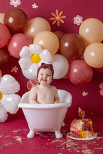 Groovy One by Celebrate Photography - Lilly Bear Studio Props, 60s, daisy, daisy balloons, daisy floral, daisy floral garland, daisy flowers, daisy garland, flower child, groovy, groovy man, groovy one, hippie, peace, peace and love, peace love, peace symbol