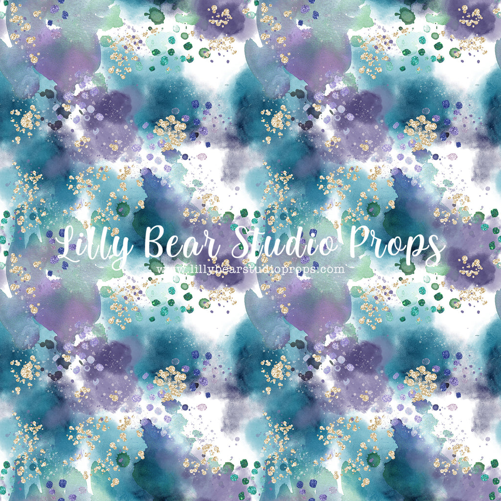 Celeste by Lilly Bear Studio Props sold by Lilly Bear Studio Props, aqua - Fabric - glitter - glitter texture - painted