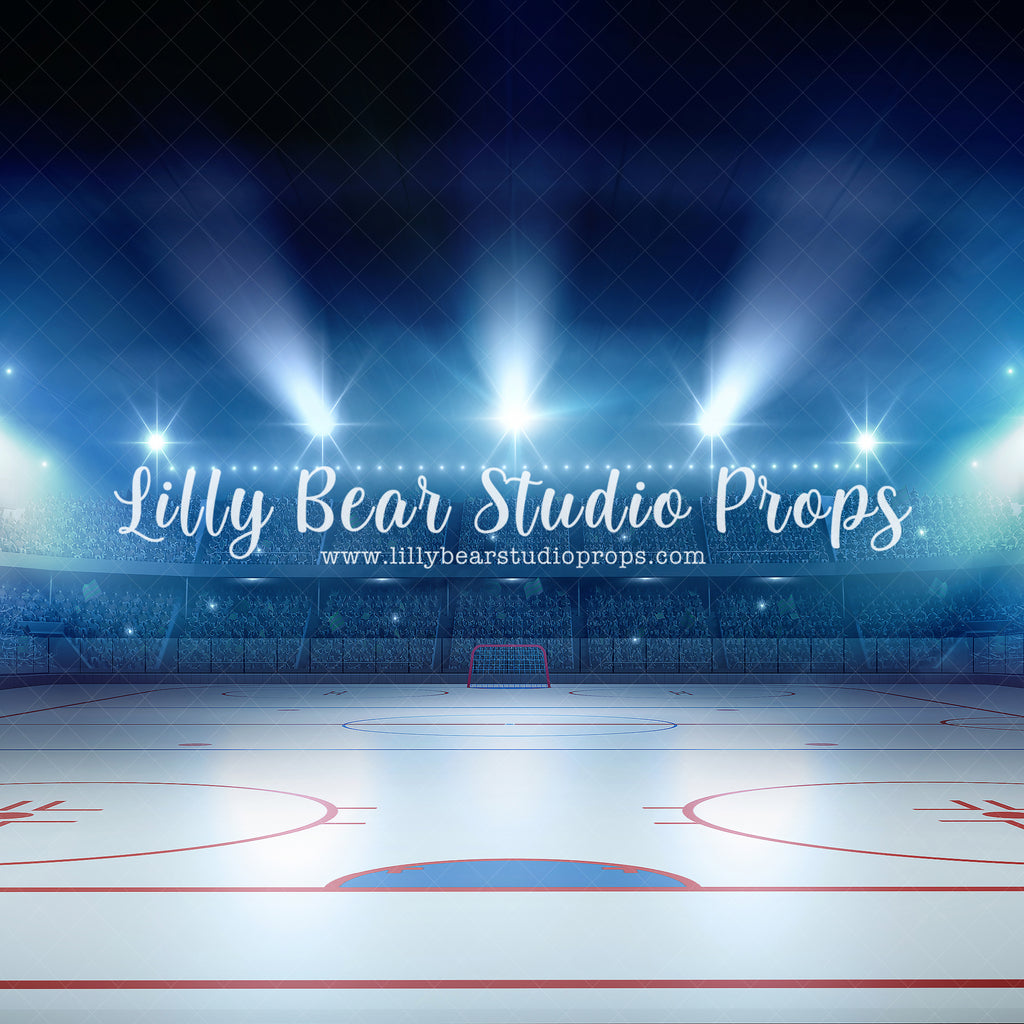 Center Ice by Lilly Bear Studio Props sold by Lilly Bear Studio Props, Fabric - FABRICS - hockey - hockey puck - pucks
