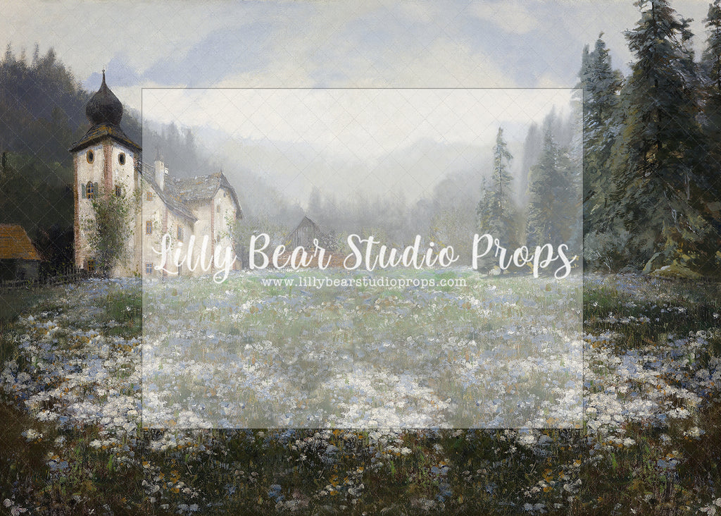Chateau Field - Lilly Bear Studio Props, floral, painted floral, spring, spring flowers, spring hydranga