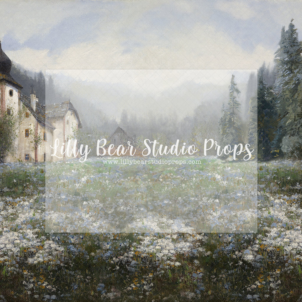 Chateau Field - Lilly Bear Studio Props, floral, painted floral, spring, spring flowers, spring hydranga