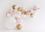 Cherry Blossom Balloons - Lilly Bear Studio Props, cake smash, cherry blossoms, Fabric, floral pink, gold, gold and pink, gold balloons, pastel, pastel balloon garland, pastel pink, pink and gold, pink and gold balloons, pink and white balloons, pink balloons, pink blast, pink bunny, pink burst, pink floral, pink white and gold, white balloons, Wrinkle Free Fabric