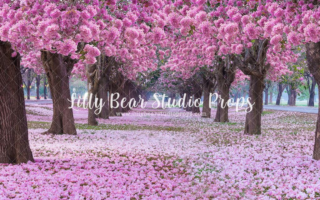 Cherry Blossom Forest by Lilly Bear Studio Props sold by Lilly Bear Studio Props, blue floral - blue flower - blue flow