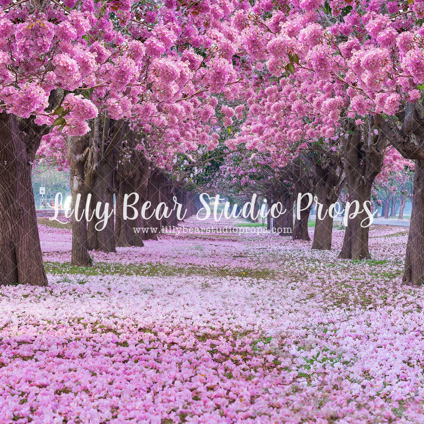 Cherry Blossom Forest by Lilly Bear Studio Props sold by Lilly Bear Studio Props, blue floral - blue flower - blue flow
