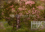 Cherry Blossom Ladder - Lilly Bear Studio Props, cherry, cherry blossoms, Fabric, FABRICS, floral ladder, flowers, hot air balloon, hot air balloons, lace tent, ladder, newborn hot air balloon, pink balloons, pink cherry blossoms, pink flowers, spring blooms, spring ladder, spring ladders, white fence, white picket fence