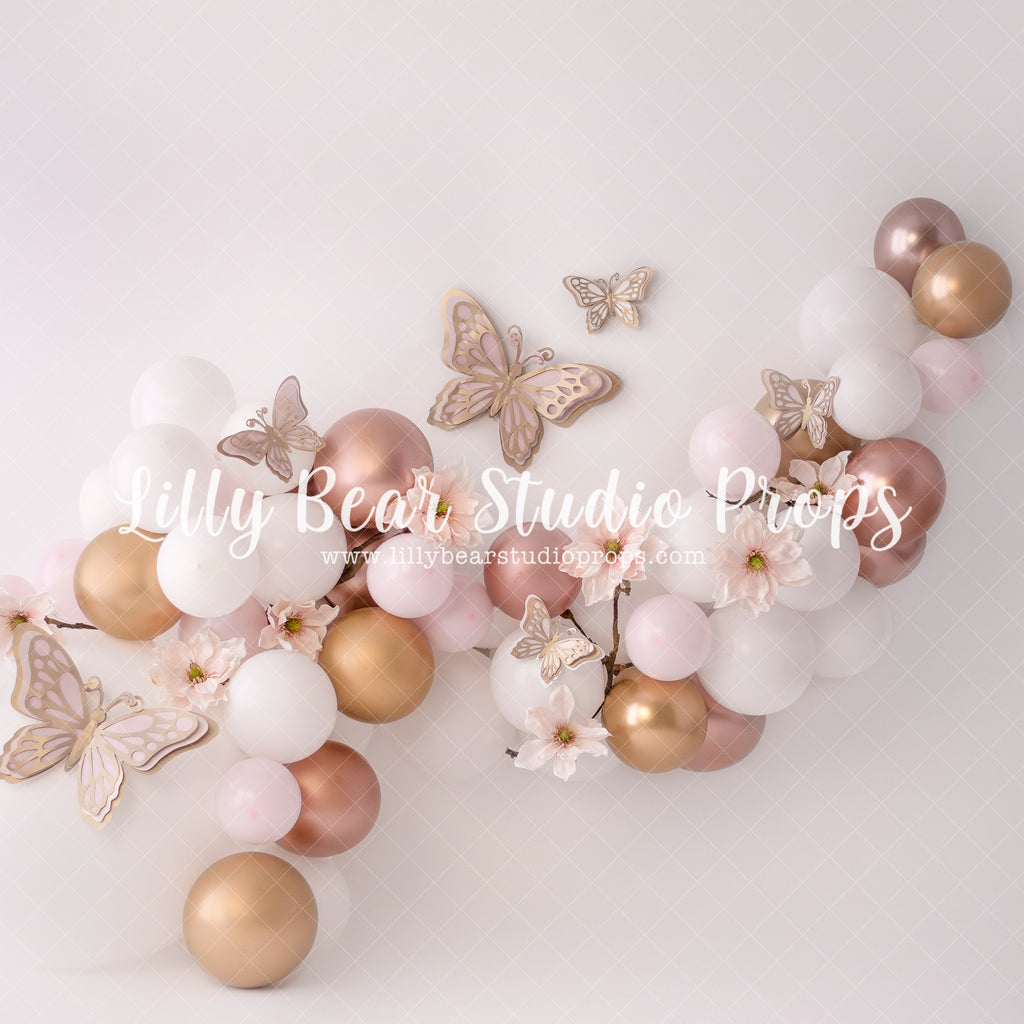 Cherry Blossom & Butterflies - Lilly Bear Studio Props, butterflies, butterfly, butterfly arch, butterfly balloons, butterfly colours, butterfly flowers, butterflyland, cake smash, cherry blossoms, Fabric, floral pink, gold, gold and pink, gold balloons, pastel, pastel balloon garland, pastel pink, pink and gold, pink and gold balloons, pink and white balloons, pink balloons, pink blast, pink bunny, pink burst, pink floral, pink white and gold, white balloons, Wrinkle Free Fabric