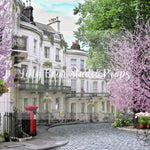 Cherry tree lane - Lilly Bear Studio Props, cherry blossom tree, cherry blossoms, europe, Fabric, FABRICS, flower spring, lond, london, notting hill, paris, paris city, paris garden, parisian, pink camper, pink cherry blossoms, pink tulips, spring, tulip, white cherry blossoms, Wrinkle Free Fabric