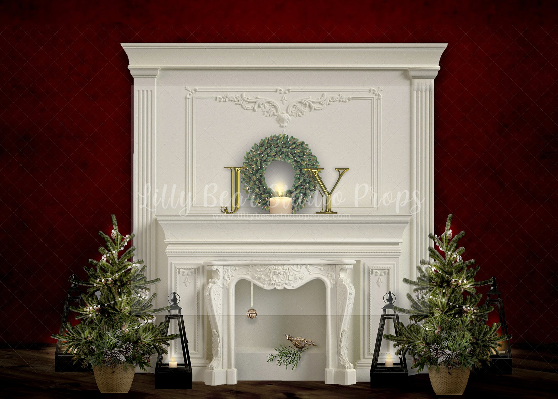 Christmas JOY Cranberry - Lilly Bear Studio Props, boho christmas fireplace, candles, christmas, christmas fireplace, christmas snow, christmas train, Cozy, Decorated, Fabric, FABRICS, Festive, fireplace, Giving, Holiday, Holy, Hopeful, joy wreath, Joyful, Merry, Peaceful, Peacful, Red & Green, Seasonal, train tracks, tree farm, white fireplace, winter, wreath, Xmas, Yuletide