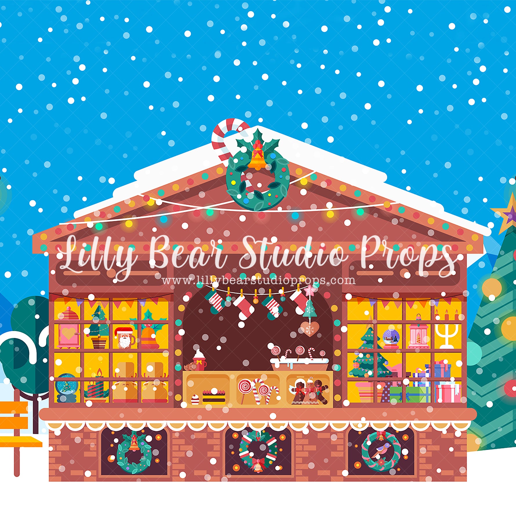 Christmas Jingle Market by Lilly Bear Studio Props sold by Lilly Bear Studio Props, christmas - Fabric - holiday - Wrin