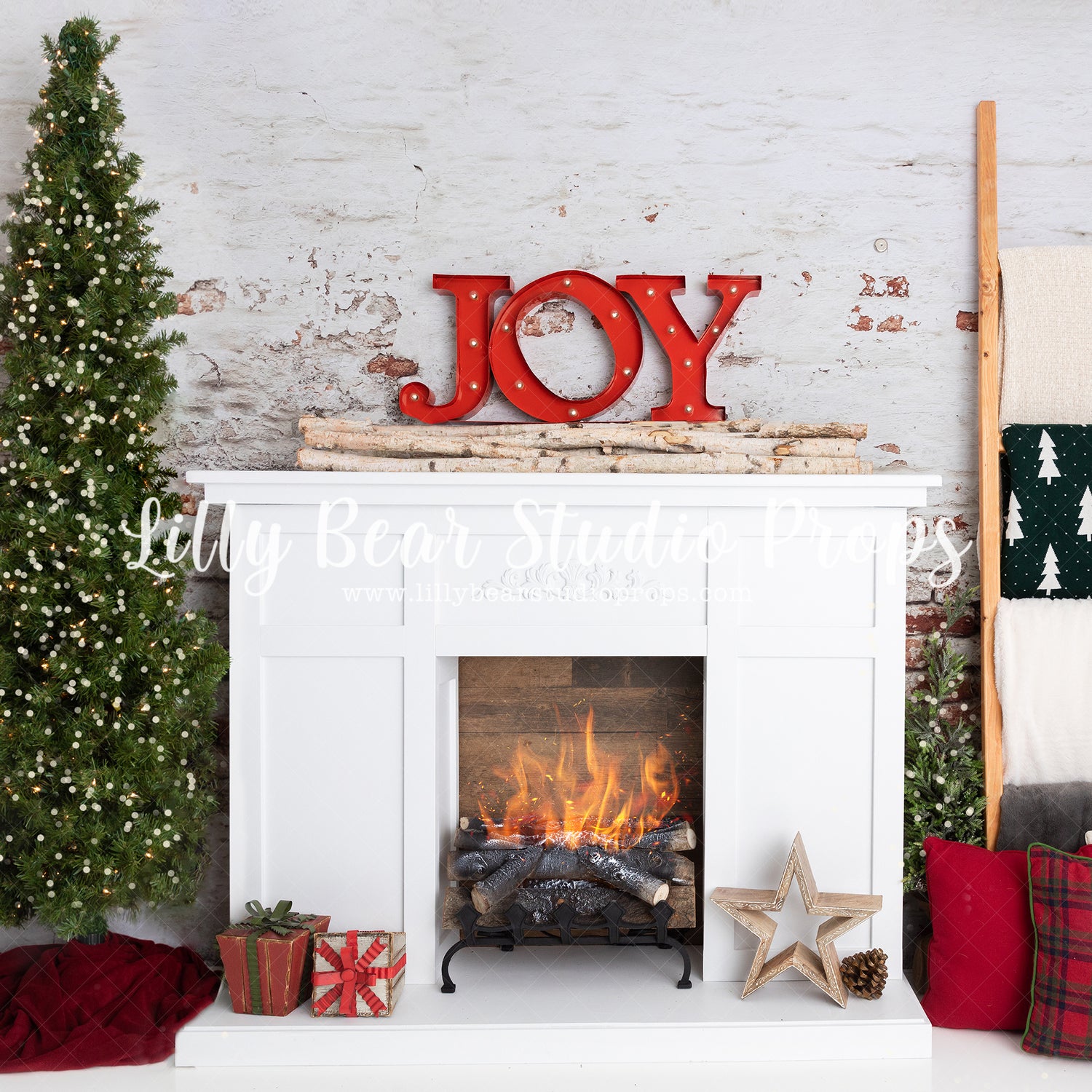 Christmas Joy by Meagan Paige Photography sold by Lilly Bear Studio Props, christmas - Fabric - holiday - Wrinkle Free