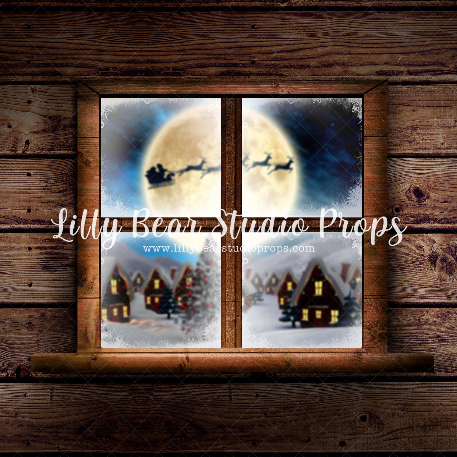 Christmas Town Cabin by Lilly Bear Studio Props sold by Lilly Bear Studio Props, christmas - Fabric - holiday - Wrinkle