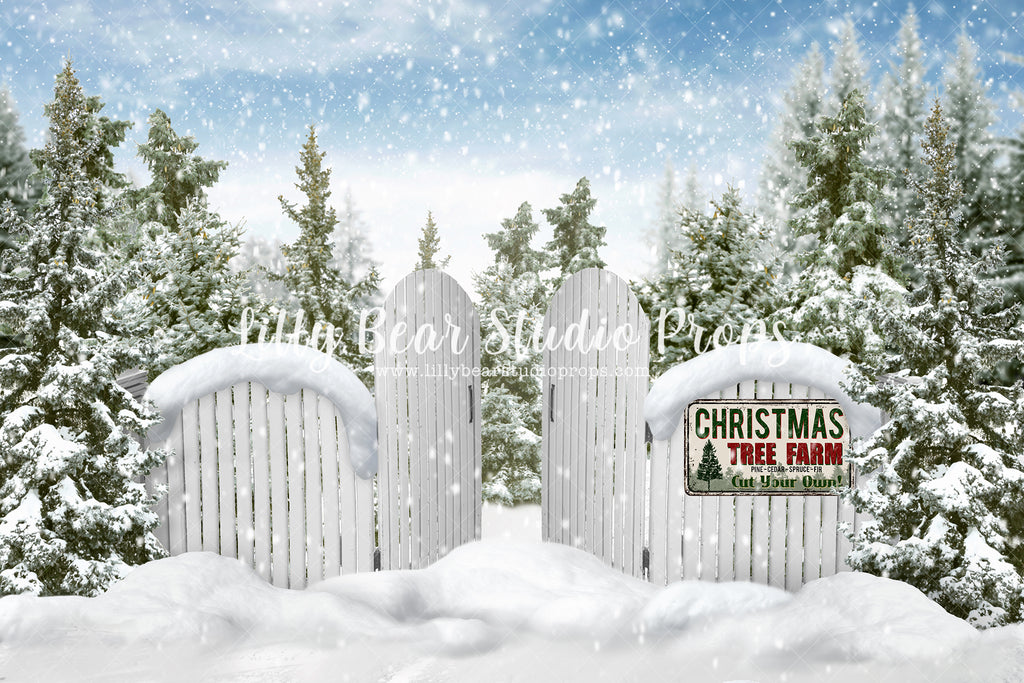 Christmas Tree Farm by Jessica Ruth Photography sold by Lilly Bear Studio Props, christas snow - christmas - christmas