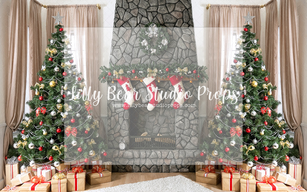 Christmas By The Hearth - Lilly Bear Studio Props, christmas, Cozy, Decorated, Festive, Giving, Holiday, Holy, Hopeful, Joyful, Merry, Peaceful, Peacful, Red & Green, Seasonal, Winter, Xmas, Yuletide