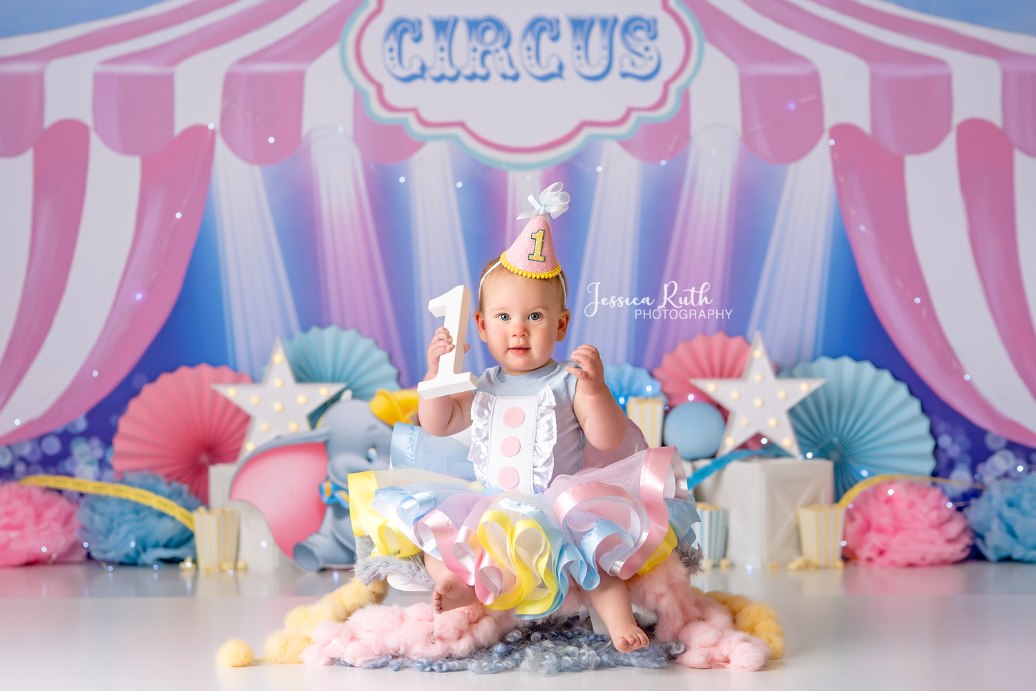 Circus Pastel Stars - Lilly Bear Studio Props, balloon, big top, circus, disney, disney world, disneyland, dumbo, FABRICS, first birthday, girl, kids toys, matel, pink and blue
