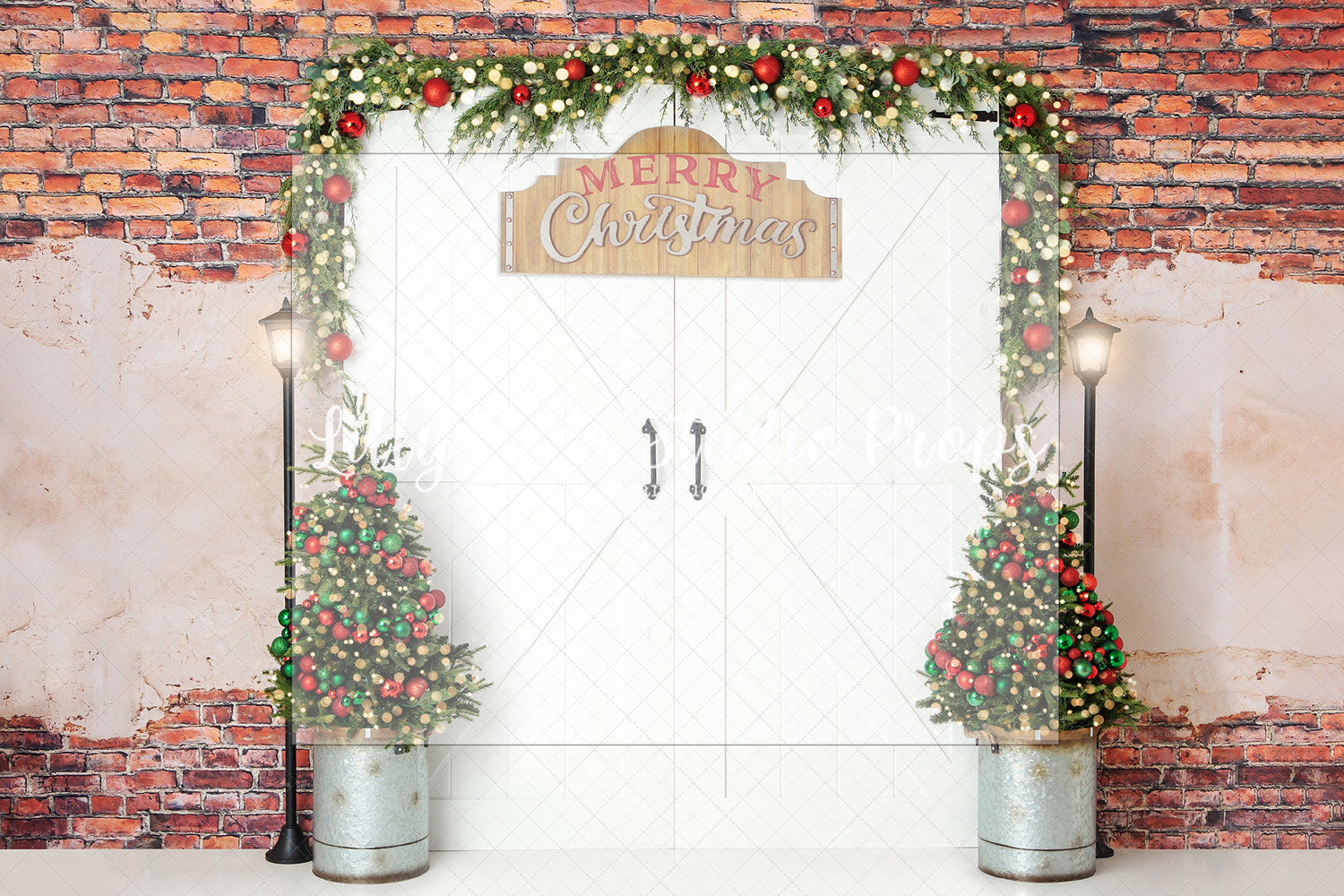 Classic Christmas Decorative Entry - Lilly Bear Studio Props, christmas, Cozy, Decorated, Festive, Giving, Holiday, Holy, Hopeful, Joyful, Merry, Peaceful, Peacful, Red & Green, Seasonal, Winter, Xmas, Yuletide