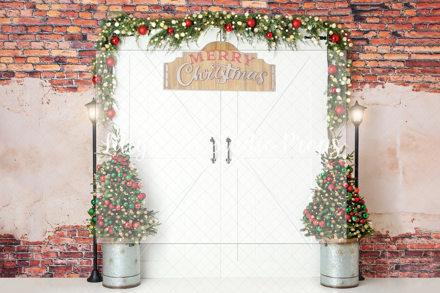 Classic Christmas Decorative Entry - Lilly Bear Studio Props, christmas, Cozy, Decorated, Festive, Giving, Holiday, Holy, Hopeful, Joyful, Merry, Peaceful, Peacful, Red & Green, Seasonal, Winter, Xmas, Yuletide